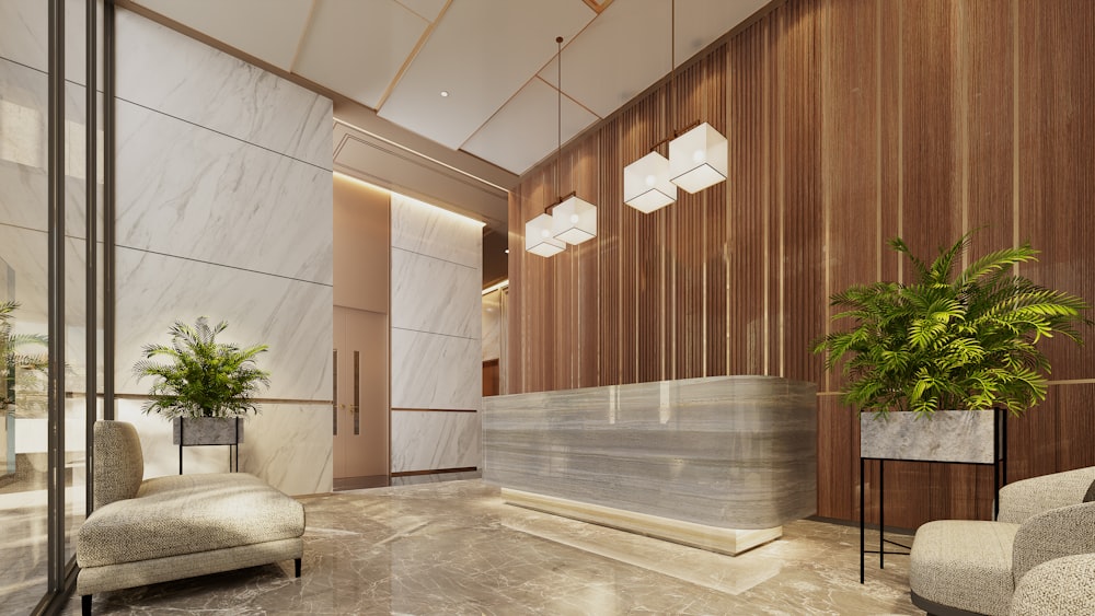 Modern building lobby